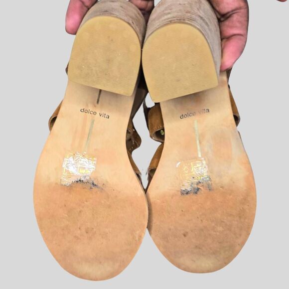 Dolce Vita Lyndon Sandals Women’s Size 6.5 Brown Suede Lace-Up Block Heel Boho - Picture 13 of 13